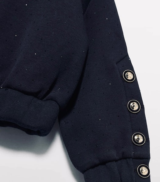 Rhinestone Pullover Sweatshirt