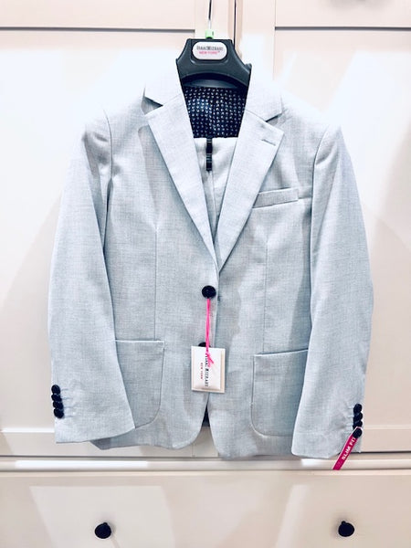 2pc Powder Blue Linen Suit