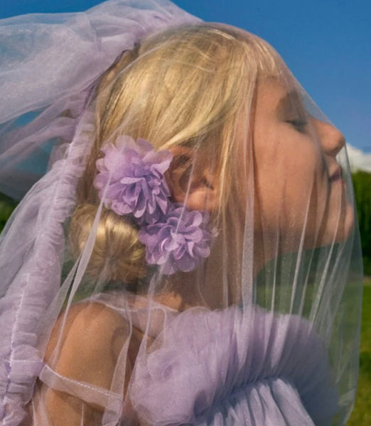 2pk Organza Flower Clip