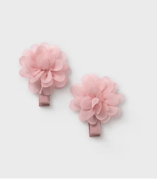 2pc Organza Flower Clips