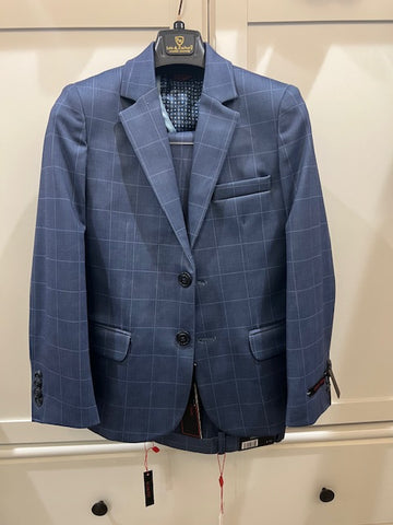 2pc HUSKY MidBlue Stretch Check Suit
