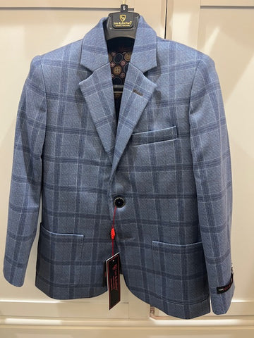 Denim Slate 4way Stretch Plaid Blazer