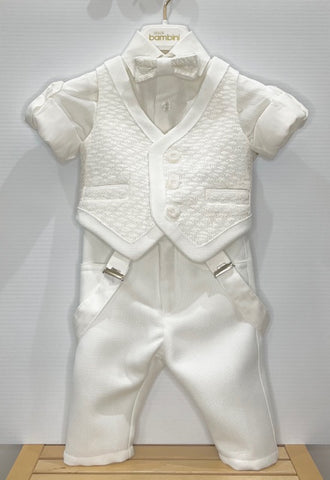 5pc Textured Tonal Vest Set