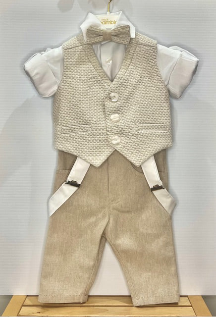5pc Taupe Honeycomb Vest Set