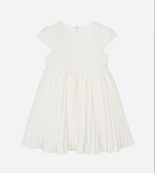 Pleated Bow Front Formal Dress