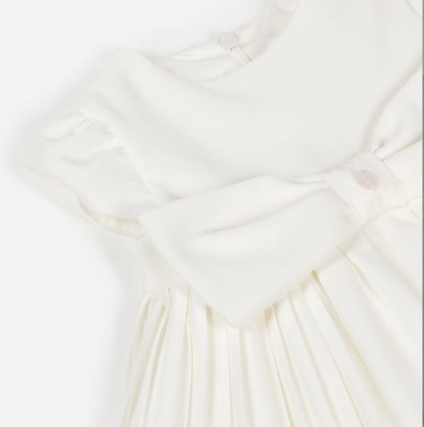 Pleated Bow Front Formal Dress