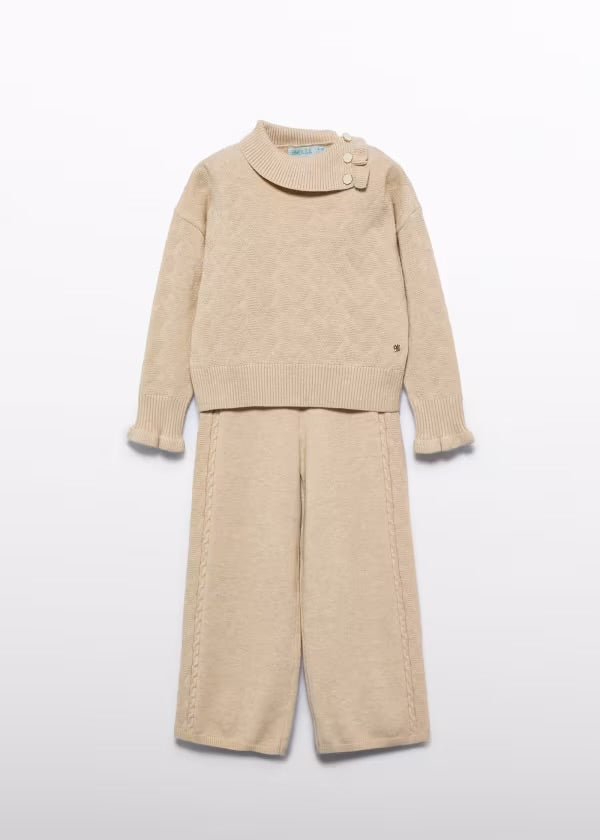 5721 2pc Knit Collar Lounge Set