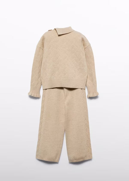 5721 2pc Knit Collar Lounge Set