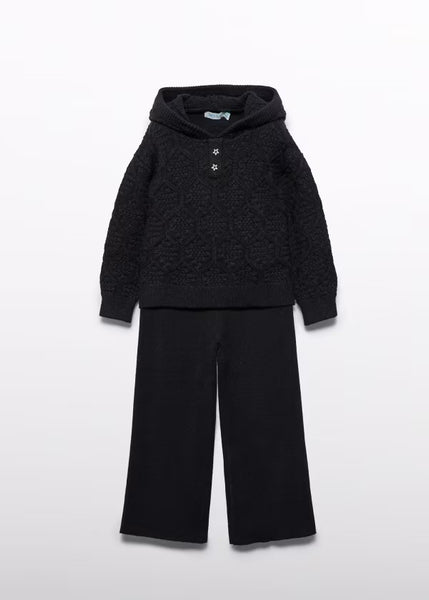2pc Knit Hooded Lounge Set