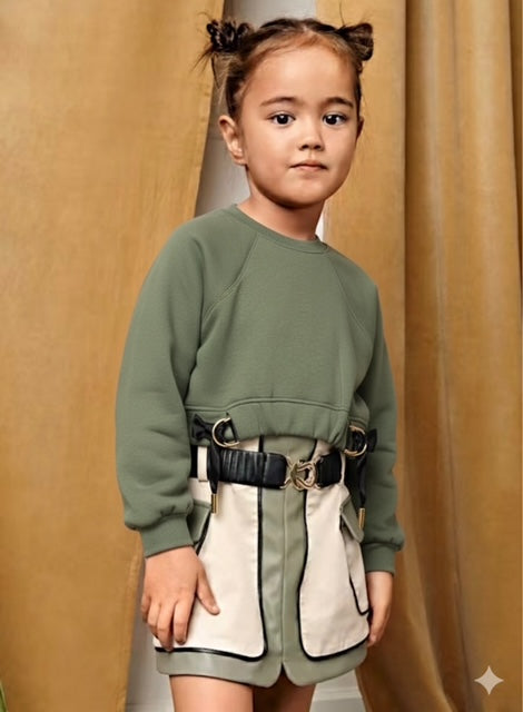 2pc Colourblock Skirt Set