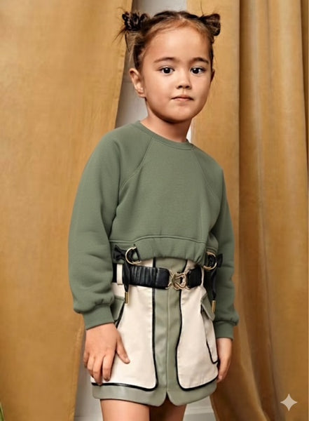 2pc Colourblock Skirt Set