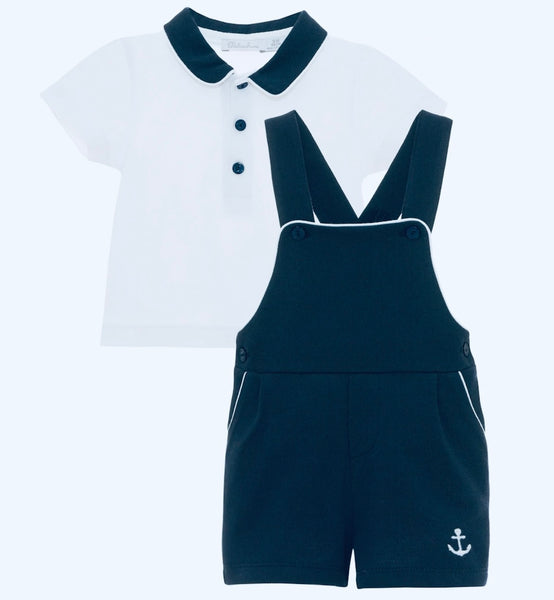 3pc Short Romper Set with Bow Tie