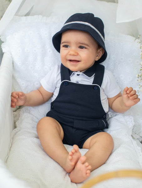 3pc Short Romper Set with Bow Tie