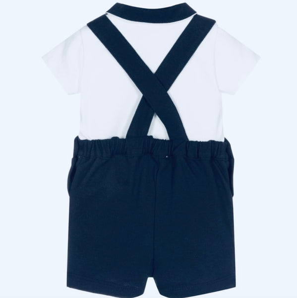 3pc Short Romper Set with Bow Tie