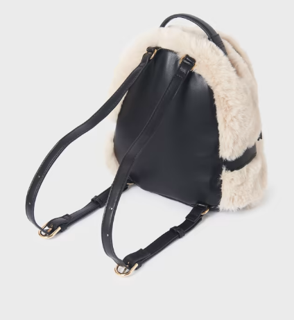 Faux Fur Contrast Backpack