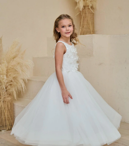 Milan 3-D Flower Tank Communion Dress