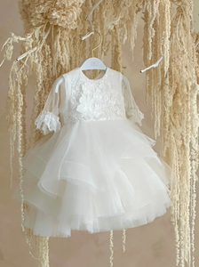Elsa Sheer Half Sleeve Baptismal Dress
