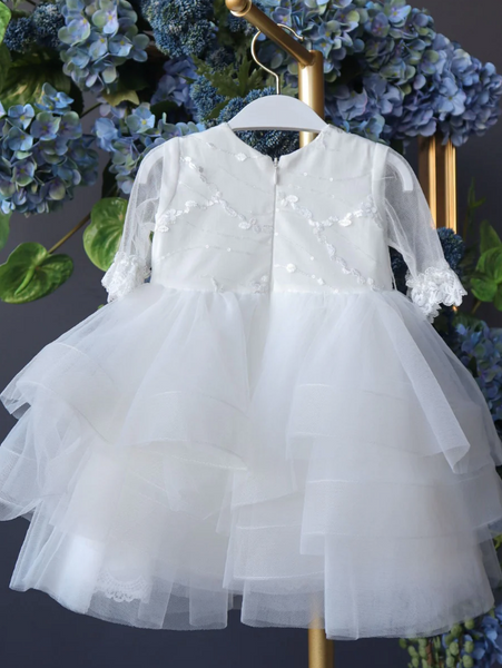 Elsa Sheer Half Sleeve Baptismal Dress