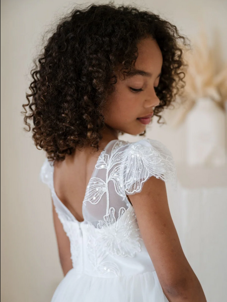 Heidi Overside Flower Sequin Lace Communion Dr