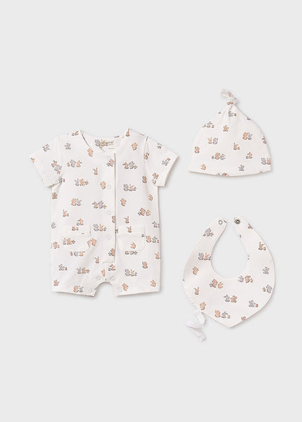 4pc Neutral Short Romper Set