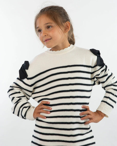 2pc Knit Striped Sweater Dress Set
