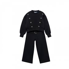 2pc Scuba Lounge Set w. Gold Button Detail