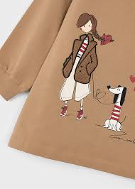 2pc Girl w/Dog Tunic Dress w/ Leggings