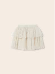 Ivory/Gold Shimmer Pleated Skirt