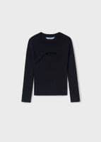 Keyhole Rib Knit Sweater