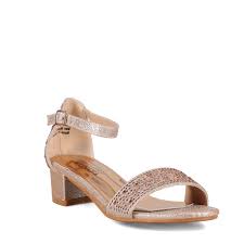 ADRIANNA Satin Jeweled Open Toe Sandal