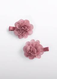2pc Chiffon Flower Clips