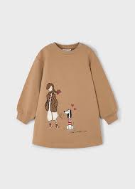 2pc Girl w/Dog Tunic Dress w/ Leggings