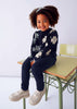 3pc Floral Sweater & Denim Skirt Set