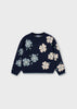 3pc Floral Sweater & Denim Skirt Set