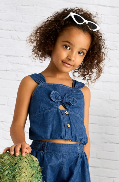 2pc Denim Chambray Short Set