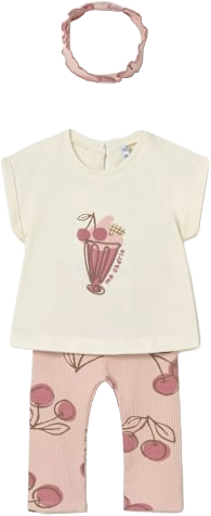 3pc Cherry Capri Set w/Headband
