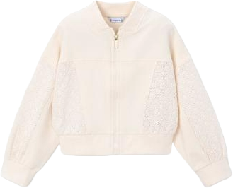 Lace Detail Full Zip Sweater
