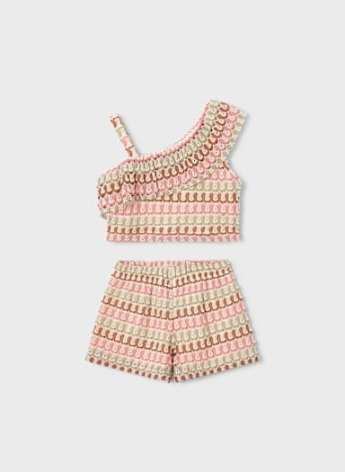 2pc Crochet Missoni Print Short Set