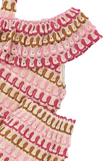 2pc Crochet Missoni Print Short Set