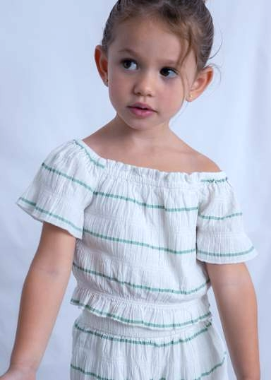 2pc Striped Gauzy Pant Set