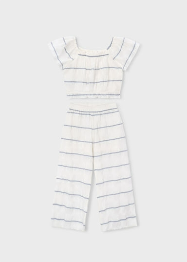 2pc Striped Gauzy Pant Set