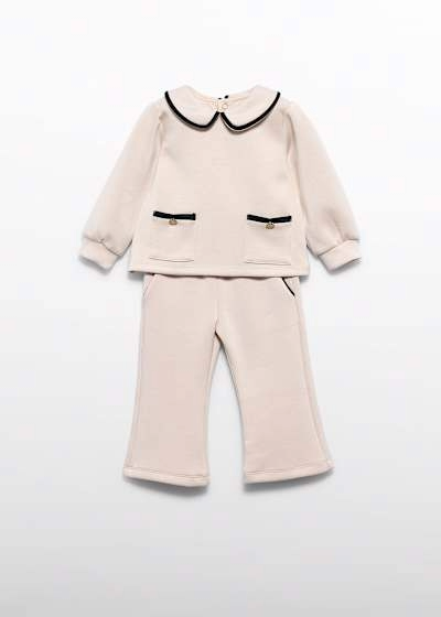 Contrast Trim Pant Set