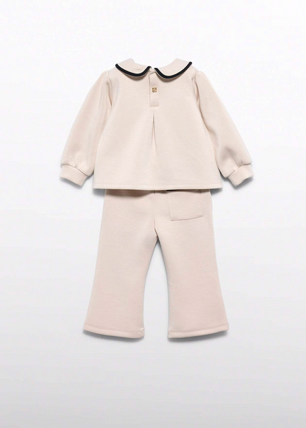 Contrast Trim Pant Set