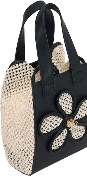 Raffia Purse w/ Flower Detail