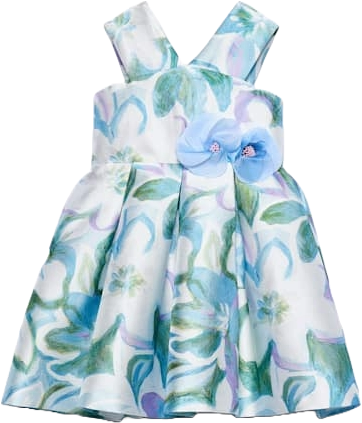 Floral Stamp Mikado Party Dress