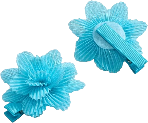 Pleated Flower Hair Clips
