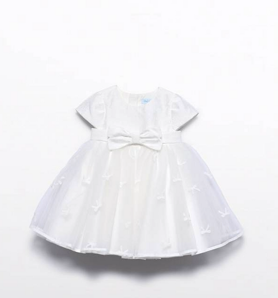Tulle & Bows Cap Sleeve Baptism Dress