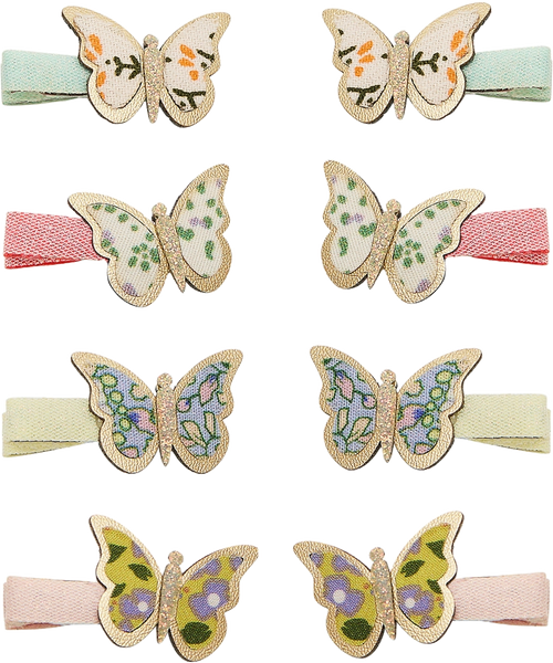 8pc Floral Butterfly Clip