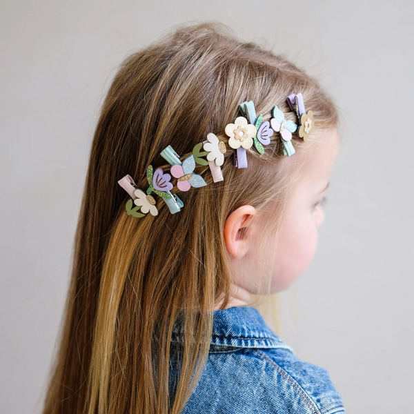 8pc Mini Flower Garden Clips
