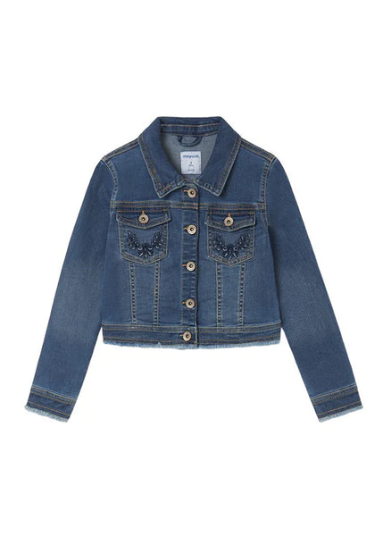 Jean Jacket w. Embroidered Pocket Detail